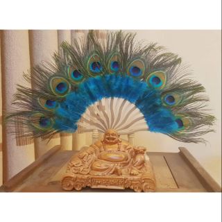 Quạt lông công phong thủy 40cm