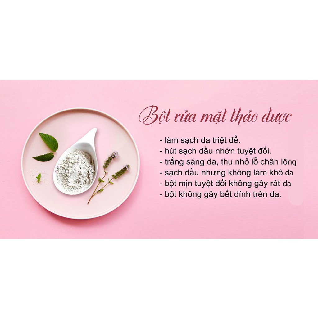 Bột Rửa Mặt Thuốc Bắc Handmade - Sạch Nhờn Trắng Da - Giảm Mụn, Thâm, Nám