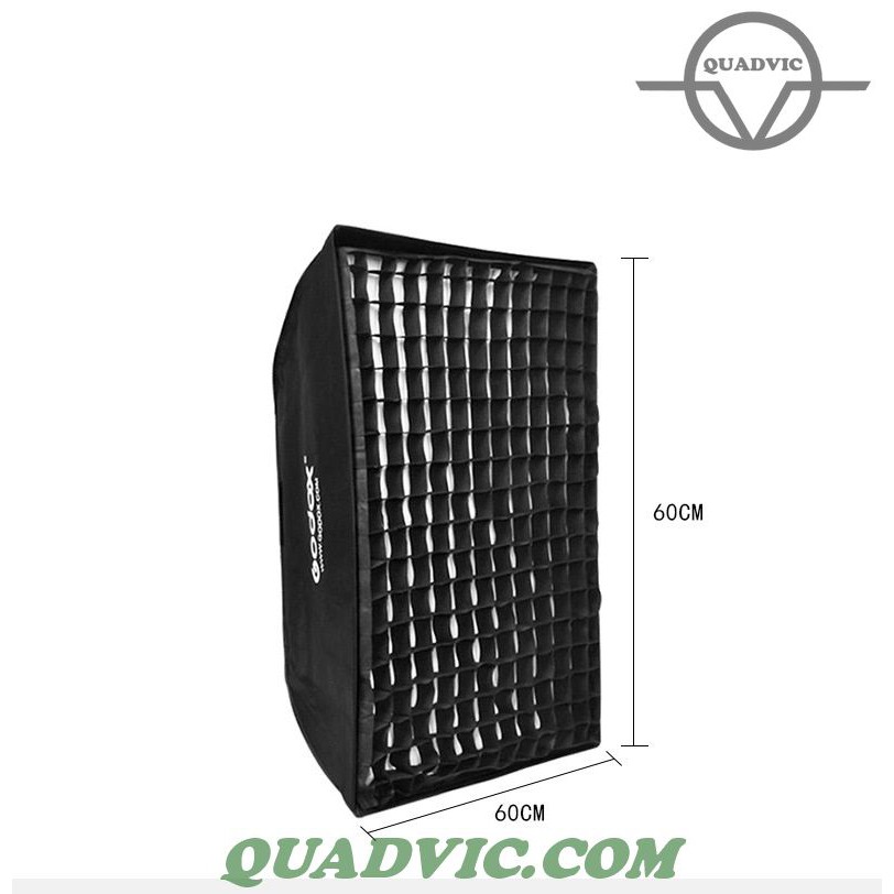 Softbox Godox + Grip tổ ong vuông 60x60cm Studio chụp ảnh làm mềm ánh sáng N00235 Quadvic.com