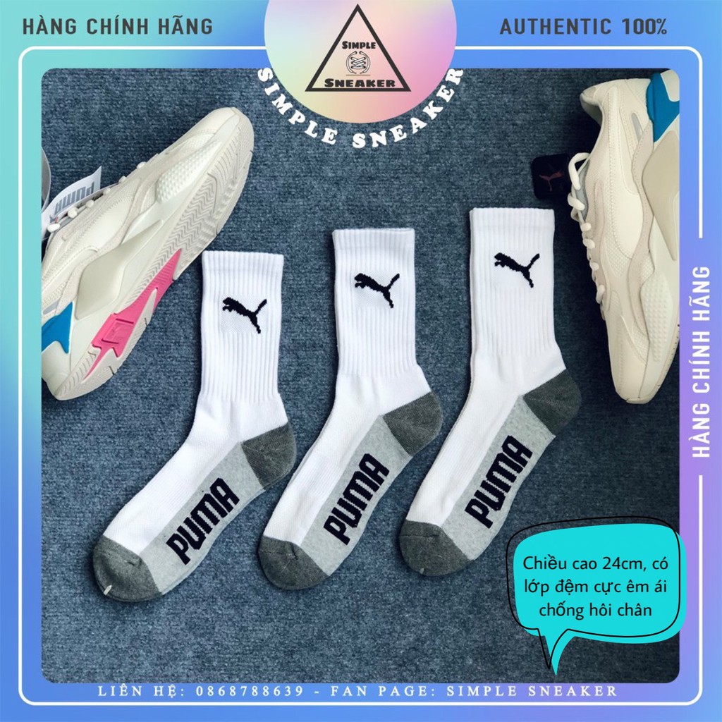 Tất Puma Cổ CaoFREESHIPVớ Nam Thể Thao Cực Đẹp - Chất Vải Dệt Kim Nhẹ Êm Và Thấm Hút Chống Hôi Chân