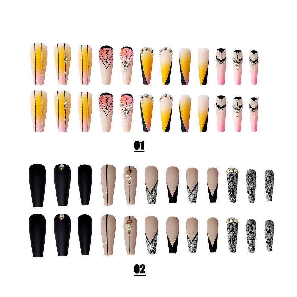 Hộp 24 Móng Tay Giả Che Phủ Toàn Diện Chất Lượng Cao|Bộ Móng Tay Giả Trang Trí Nghệ Thuật