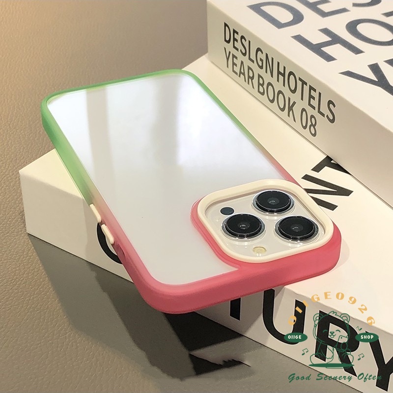 Ốp Điện Thoại Acrylic Màu gradient Chống Rơi Cho Iphone 13 12 11 Pro Max