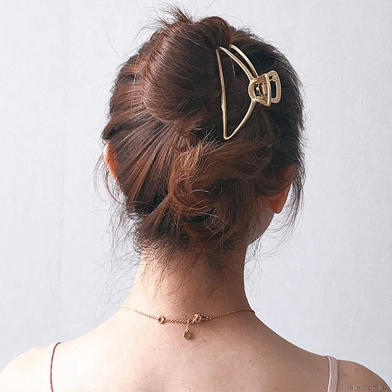Kẹp tóc kim loại mạ vàng thời trang cho nữ