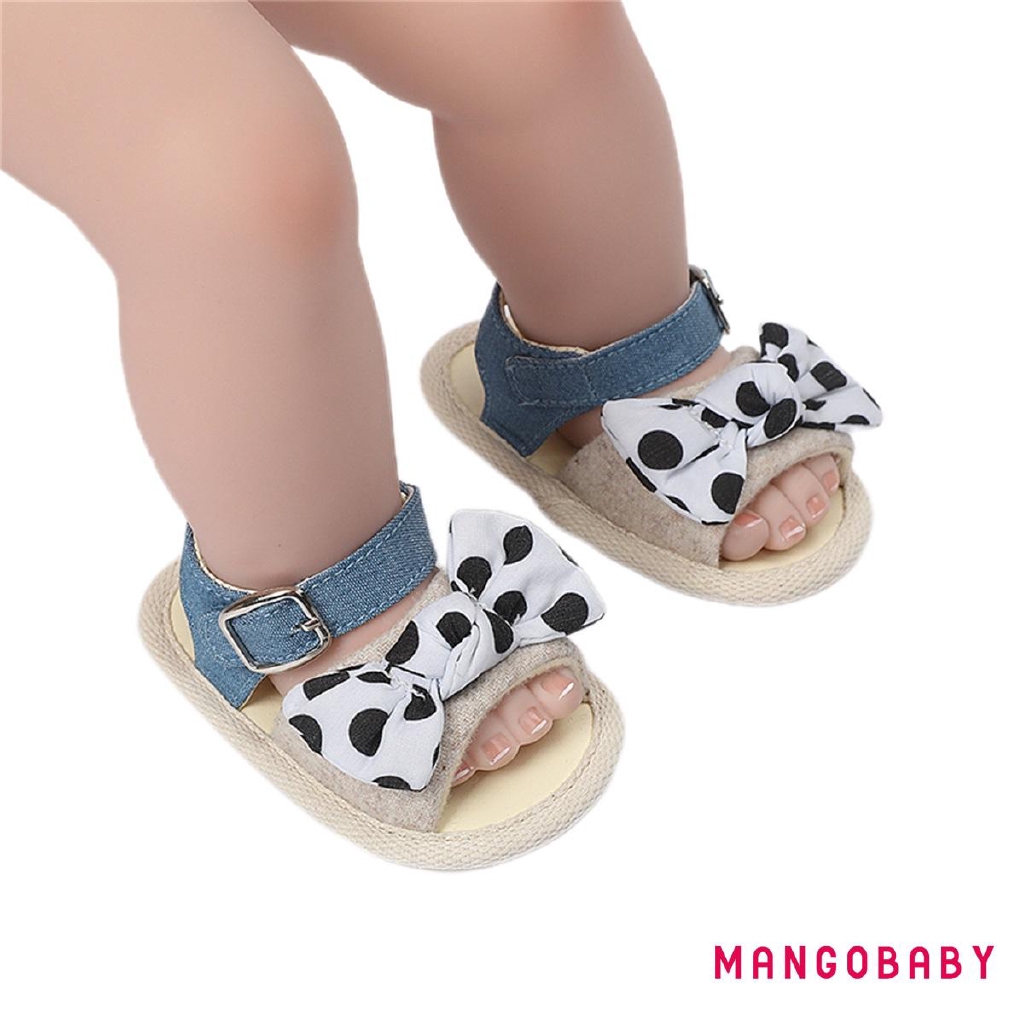 Giày Sandal Đính Nơ Đế Mềm Chống Trượt Cho Bé Gái Tập Đi