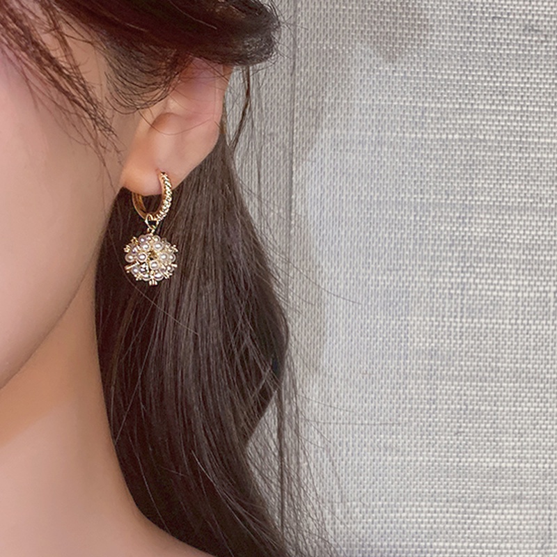 Khuyên tai hình dạng pháo hoa đính hạt tròn thời trang thanh lịch dành cho nữ