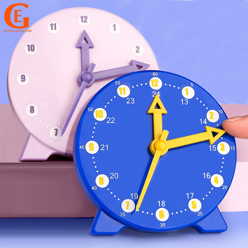 Mô hình đồng hồ đồ chơi 12H/24H 3 kim dạy học theo phương pháp Montessori cho bé