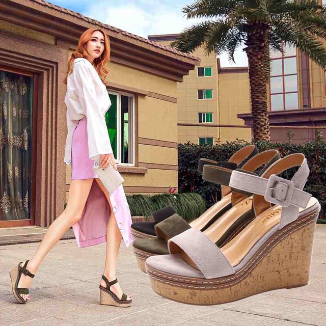 Sandal đế xuồng 8cm quảng châu