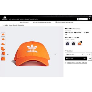 Mũ / Nón lưỡi trai Baseball màu cam