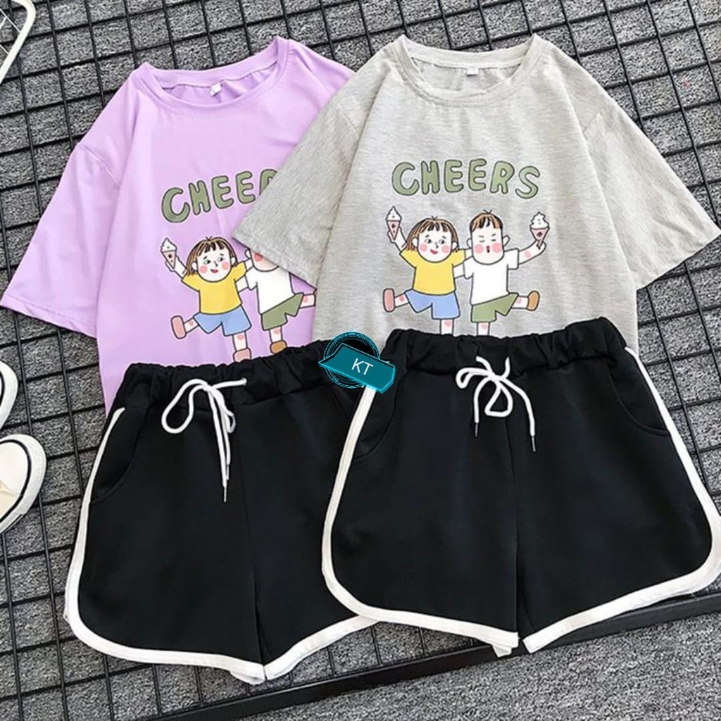 Sét áo phông cô cậu bé cheers + quần KTH0720
