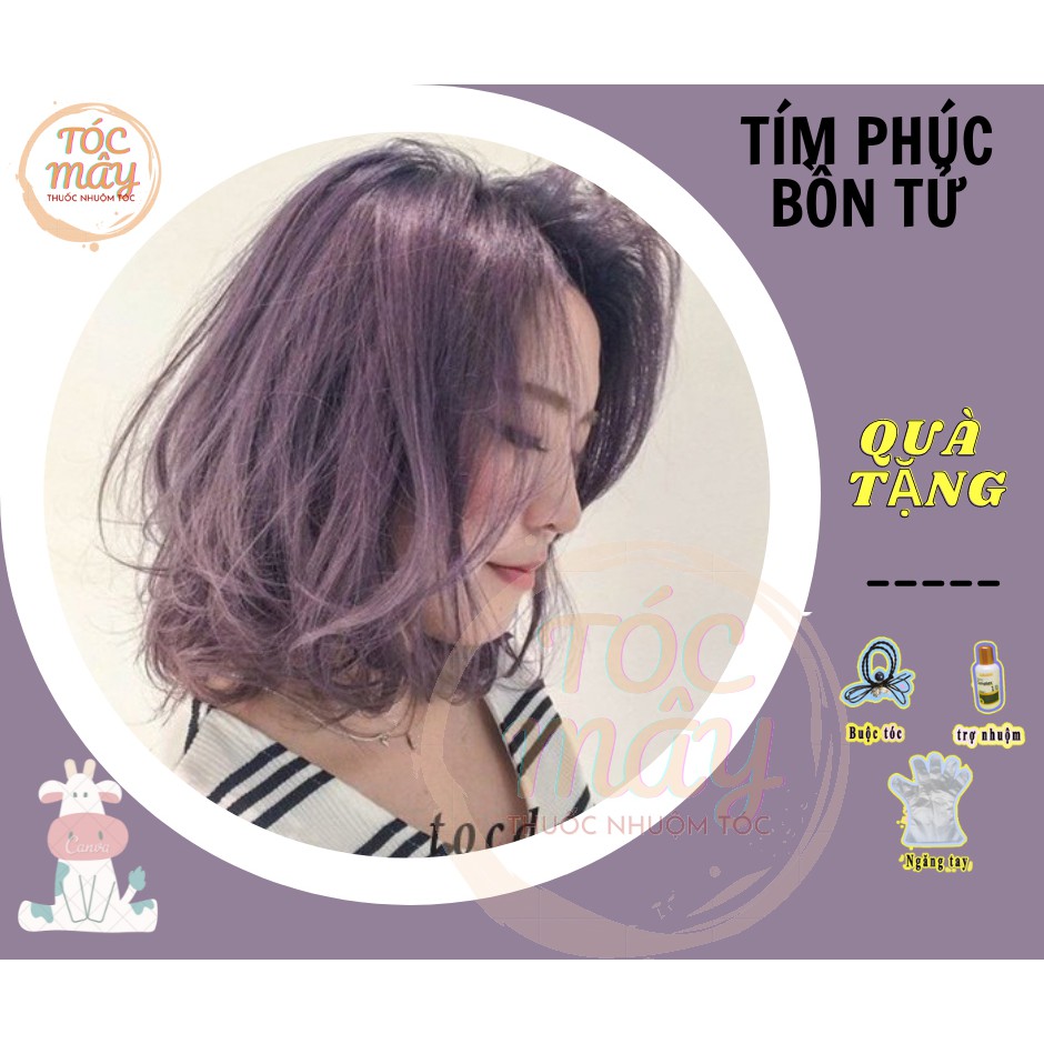 THUỐC NHUỘM TÓC MÀU TÍM PHÚC BỒN TỬ (TRỌN BỘ)
