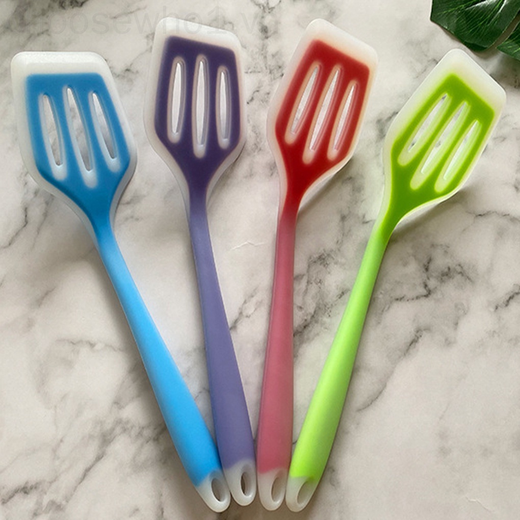 Xẻng Lật Thức Ăn Bằng Silicone Chống Dính Có Rãnh Tiện Dụng Cho Nhà Bếp 1