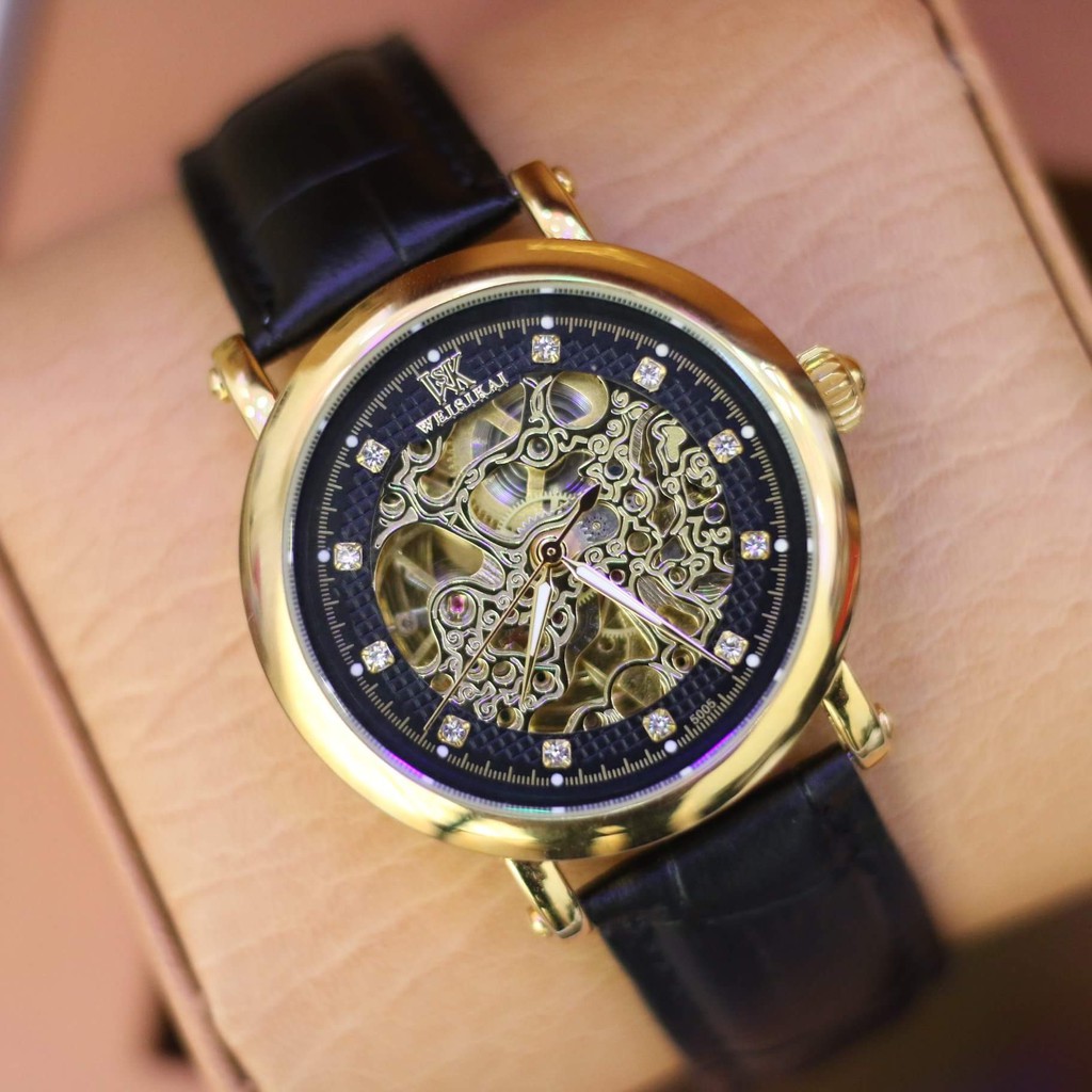 Đồng hồ cơ nam WEISIKAI dây da lộ máy chính hãng | BigBuy360 - bigbuy360.vn