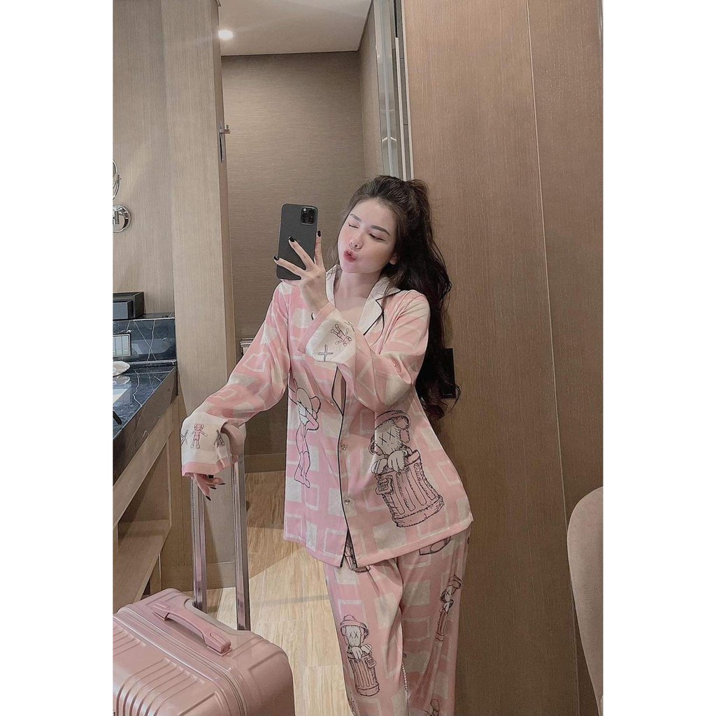 Bộ pijama lụa Latin thiết kế - Bộ ngủ mặc nhà 𝘾𝘼𝙊 𝘾𝘼̂́𝙋 Sang Chảnh, Sành Điệu.