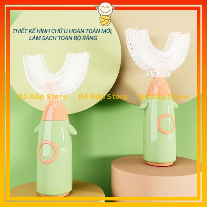 Bàn Chải Đánh Răng Hình Chữ U Bằng Silicon Siêu Mềm Tập Đánh Răng Cho Bé