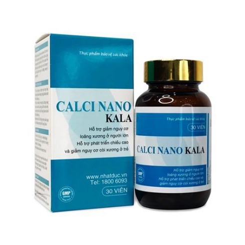 CALCI NANO KALA – Hỗ trợ giảm nguy cơ loãng xương ở người lớn. Hỗ trợ phát triển chiều cao và giảm nguy cơ còi xương