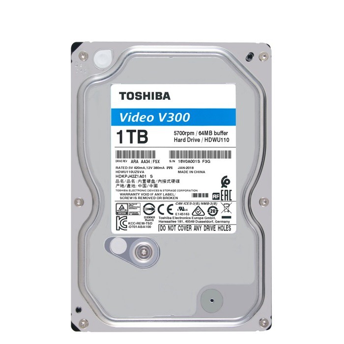 Ổ Cứng HDD Camera Toshiba 1TB Chuyên Camera Server  HDWU110UZSVA  - Hàng Chính Hãng