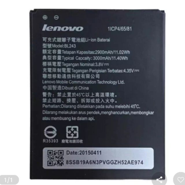 Pin zin Lenovo BL 243 cho K3 Note A7000, A7000plus - Bảo hành 6 tháng