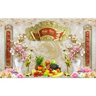 [ Nhận in theo yêu cầu] Tranh bàn thờ KT ngang1.25m*0.8m có keo sẵn