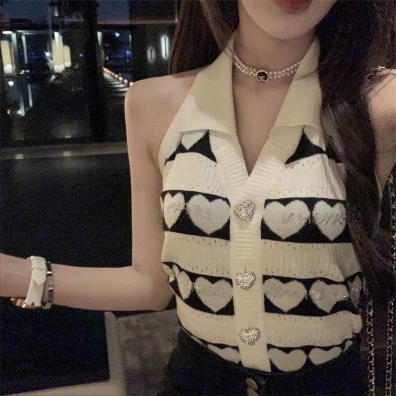 【ZHELIHANGFEI】Áo Dây Dệt Kim Cổ POLO Thời Trang Quyến Rũ