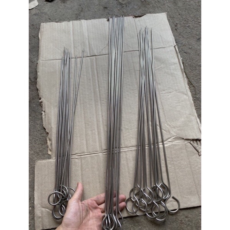 Que xiên nướng thịt inox không rỉ dài 50cm, 60cm, 70cm