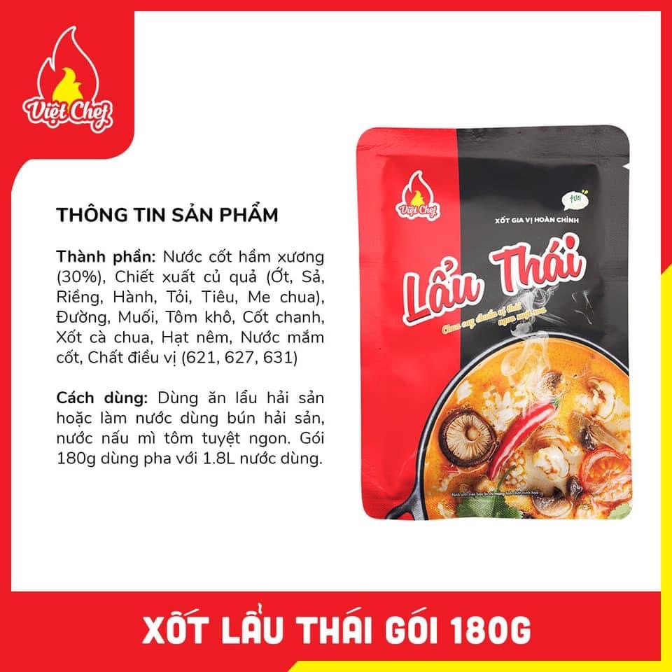 Gia vị lẩu thái, sốt tom yum Việt Chef gói 200g chua cay nấu được 1.8l nước dùng