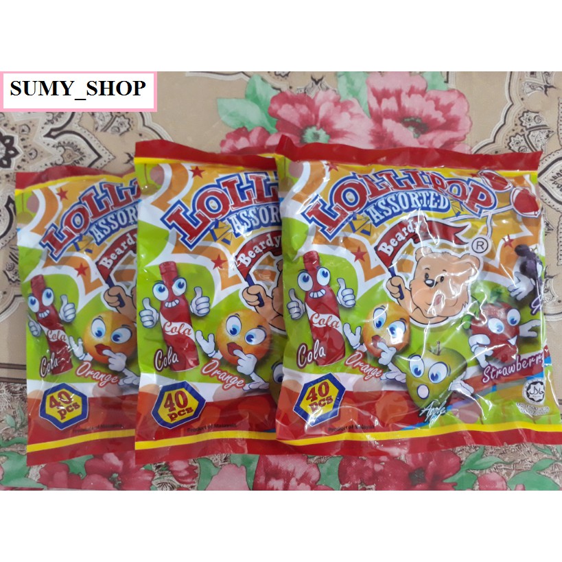 Kẹo mút Beardy LOLLIPOP bịch 400g/40 cây