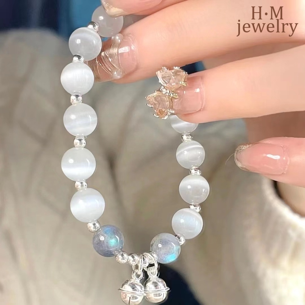 Vòng Đeo Tay May Mắn Đính Đá Mắt Mèo Xinh Xắn