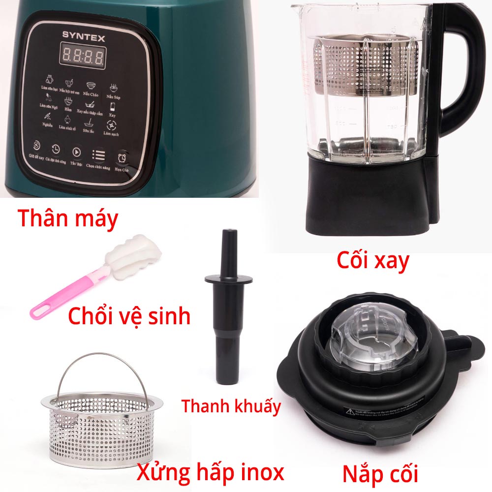 Máy xay nấu sữa hạt Syntex ST-1750 đa năng, công suất 1400W dung tích 1.75 lít - Hàng chính hãng, bảo hành 12 tháng