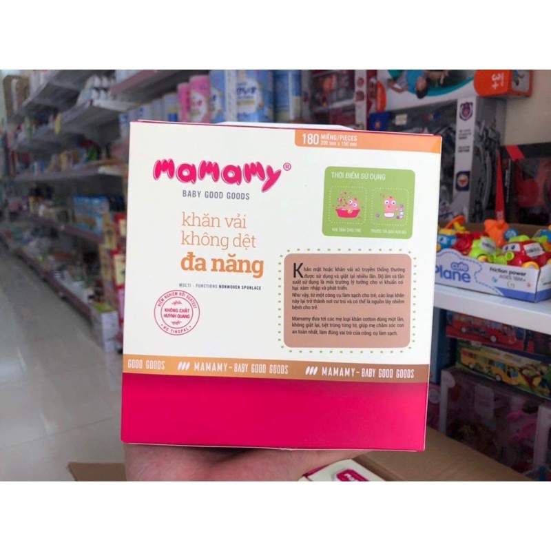 Khăn khô đa năng vải không dệt Mamamy hộp 180 tờ🤩