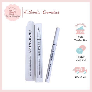 Bút Kẻ Mắt Nước Karadium Không Trôi Waterproof Brush Liner Black - Vỏ Trắng