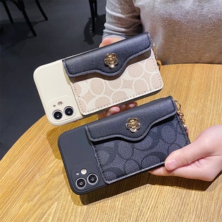 Ốp điện thoại thiết kế ví đựng thẻ sang trọng thích hợp cho iphone 13 mini 12 pro max 11 X XS MAX XR 5 5S 6 7 6S 8 PLUS