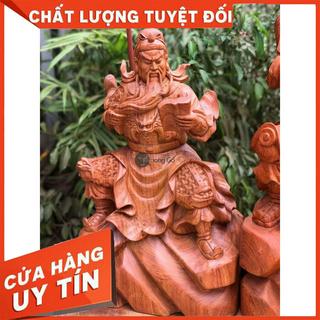 Tượng quan công ngồi đọc sách gỗ hương cao 50 Nội Thất
