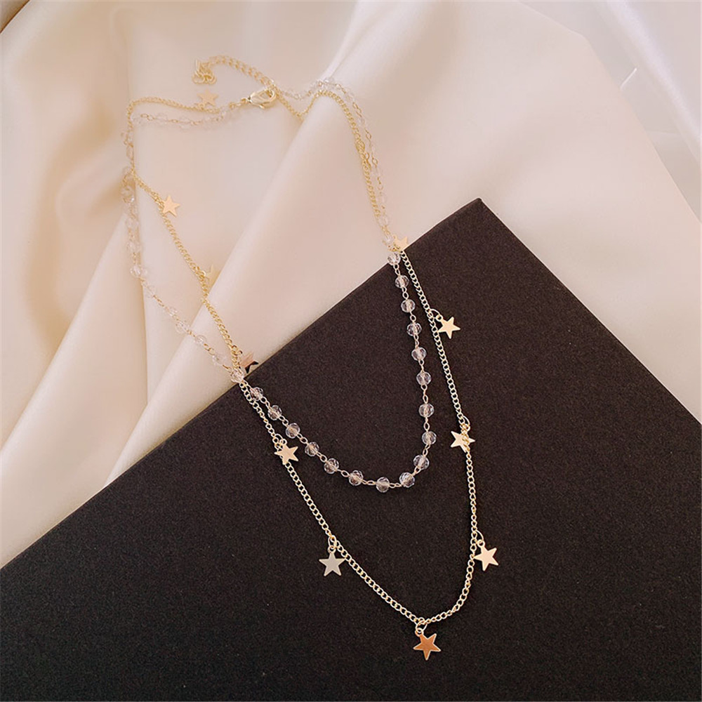 Vòng Cổ Choker Hai Lớp Hình Ngôi Sao Xinh Xắn Cho Nữ Yanqueens Đồ trang sức Quà tặng