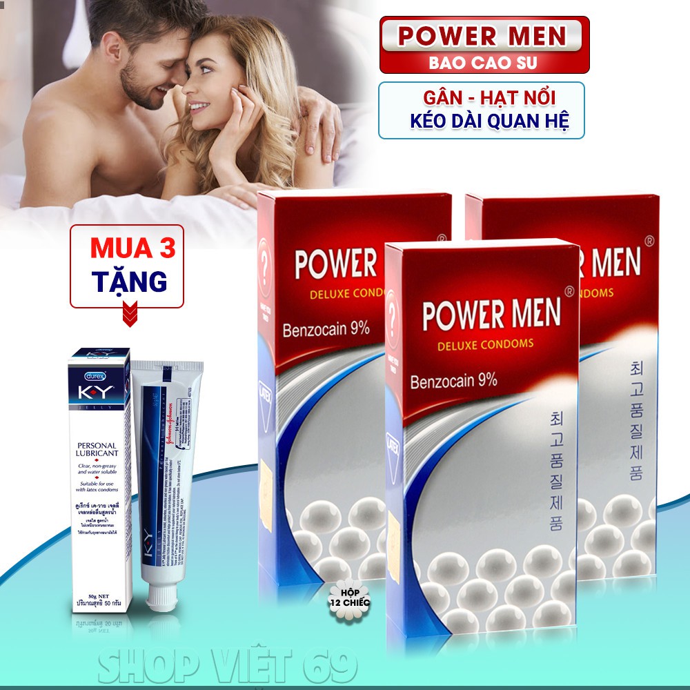 [CHÍNH HÃNG]Bao Cao Su Power Men Longer Plus Type (Hộp 12cái)(New)[SIÊU MỎNG.GÂN.GAI.BI] KÉO THỜI GIAN-YÊU SAY ĐẮM