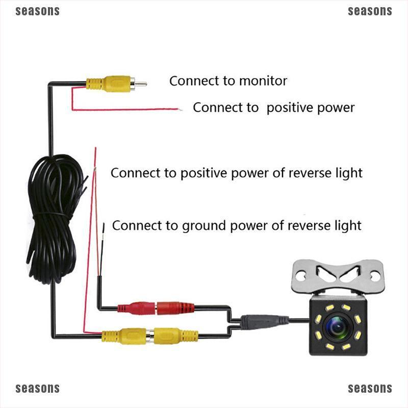 Bộ Camera Gắn Đuôi Xe Hơi Gồm 8 Đèn Led Hỗ Trợ Lùi Xe An Toàn