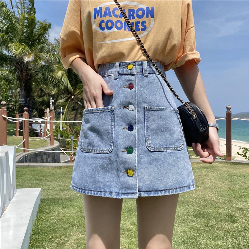Chân Váy Chữ A Lưng Cao Thời Trang Mùa Hè Hàn Quốc Dễ Phối Đồ | BigBuy360 - bigbuy360.vn