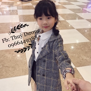 Áo dạ kẻ cho bé trai -bé gái