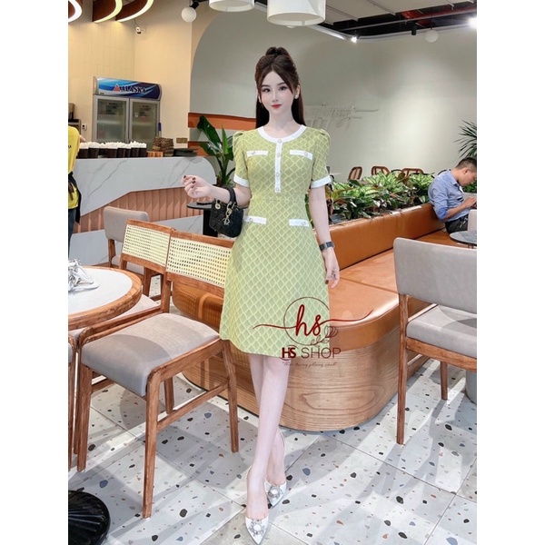 Váy nữ tay cộc hàng thiết kế tiểu thư đẹp