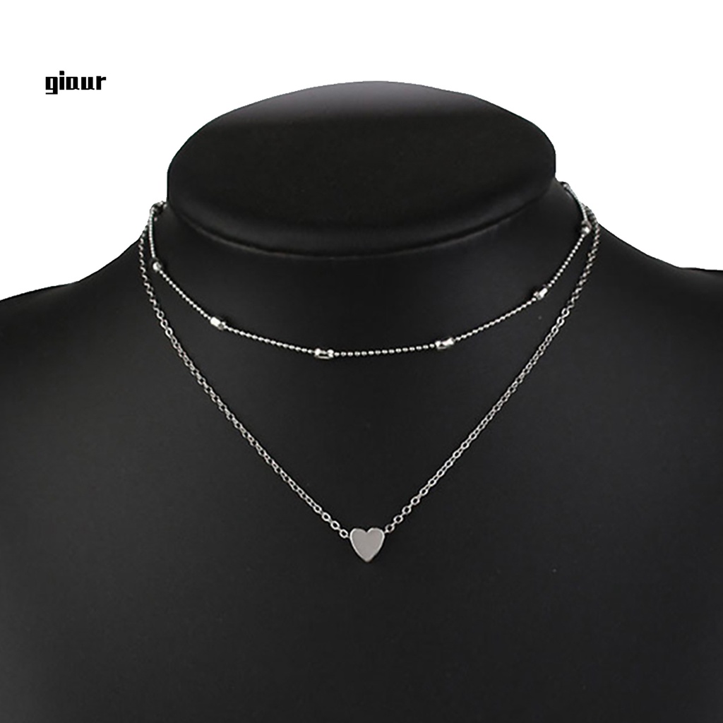 Vòng cổ hợp kim hình trái tim đính đá xinh xắn cho nữ