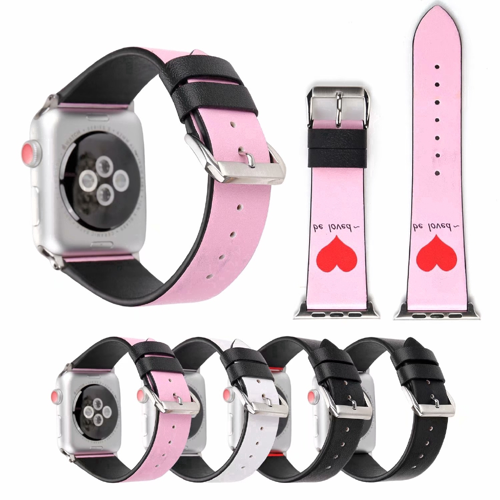 【Apple Watch Strap】Dây đeo bằng da đáng yêu 38mm / 42mm / 40mm / 44mm cho đồng hồ Apple Watch Series 6/se/5/4/3/2/1