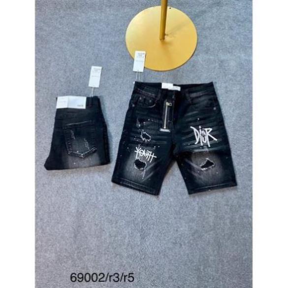 quần jean nam DSQ ngố khoá lệch -Quần jen nam ngắn quản châu in chữ dior cực đẹp * * !