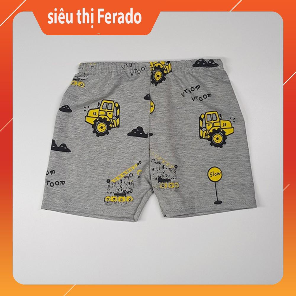 [siêu rẻ] Bộ cotton cộc tay cho bé trai, bé gái- in hình ô tô vàng F202