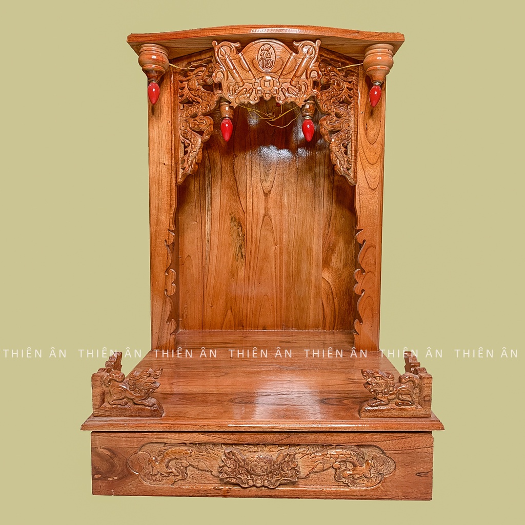 Bàn thờ Thần Tài Ông Địa 48cm x 48cm x 69cm, gỗ Xoan đào, có 2 màu đậm và nhạt [Đồ thờ cúng]