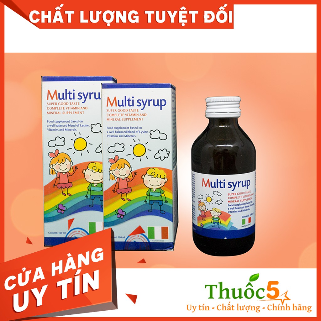 Siro Bổ Sung Vitamin Và Khoáng Chất Thiết Yếu Cho Bé Multi Syrup Hỗ Trợ Tăng Cường Đề Kháng Lọ 100ml