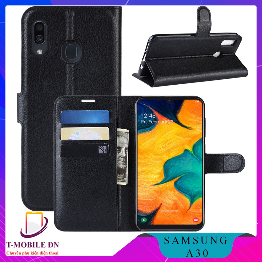 Bao da Samsung A30 cao cấp có nắp gập và chống xem phim | BigBuy360 - bigbuy360.vn