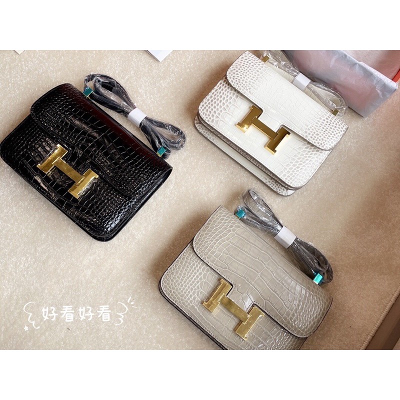 Túi đeo chéo Hermes❤constance croco size 24 nhập khẩu Hàn Quốc