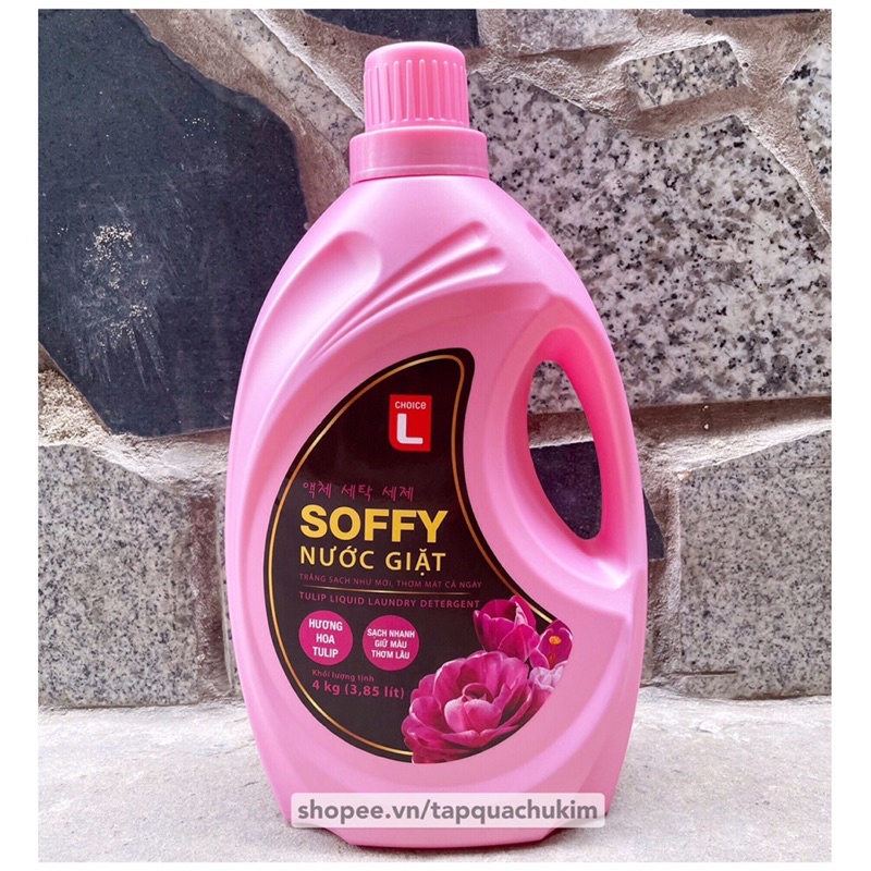 Nước giặt SOFFY Hàn Quốc chai 4KG - hương hoa TULIP