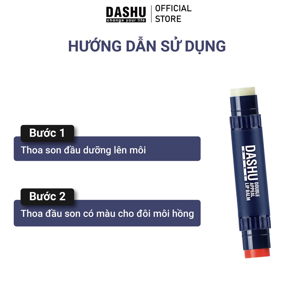 Son dưỡng môi 2 màu tự nhiên cho nam giới Dashu Man's Double Appeal Lip Balm