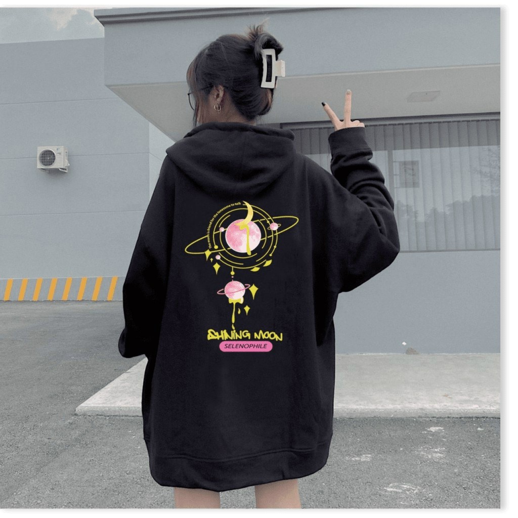 Áo khoác Hoodie Có Khóa Kéo Zip Hình Blue Moon - Form Unsiex HÀn Quốc Đẹp- Cặp Đôi Nam Nữ Chống Nắng