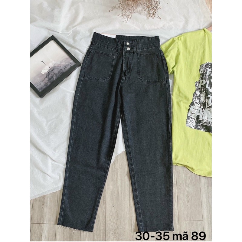 Quần baggy jean MS89 ✈️FREESHIP✈️ quần baggy jean nữ lưng cao size đại kiểu 2 túi trước từ 40kg đến 75kg Bigsize 2KJean | BigBuy360 - bigbuy360.vn